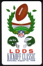 10u NFL 1995 Kickoff Classic Jets & Eagles Helmets And Football Phone Card