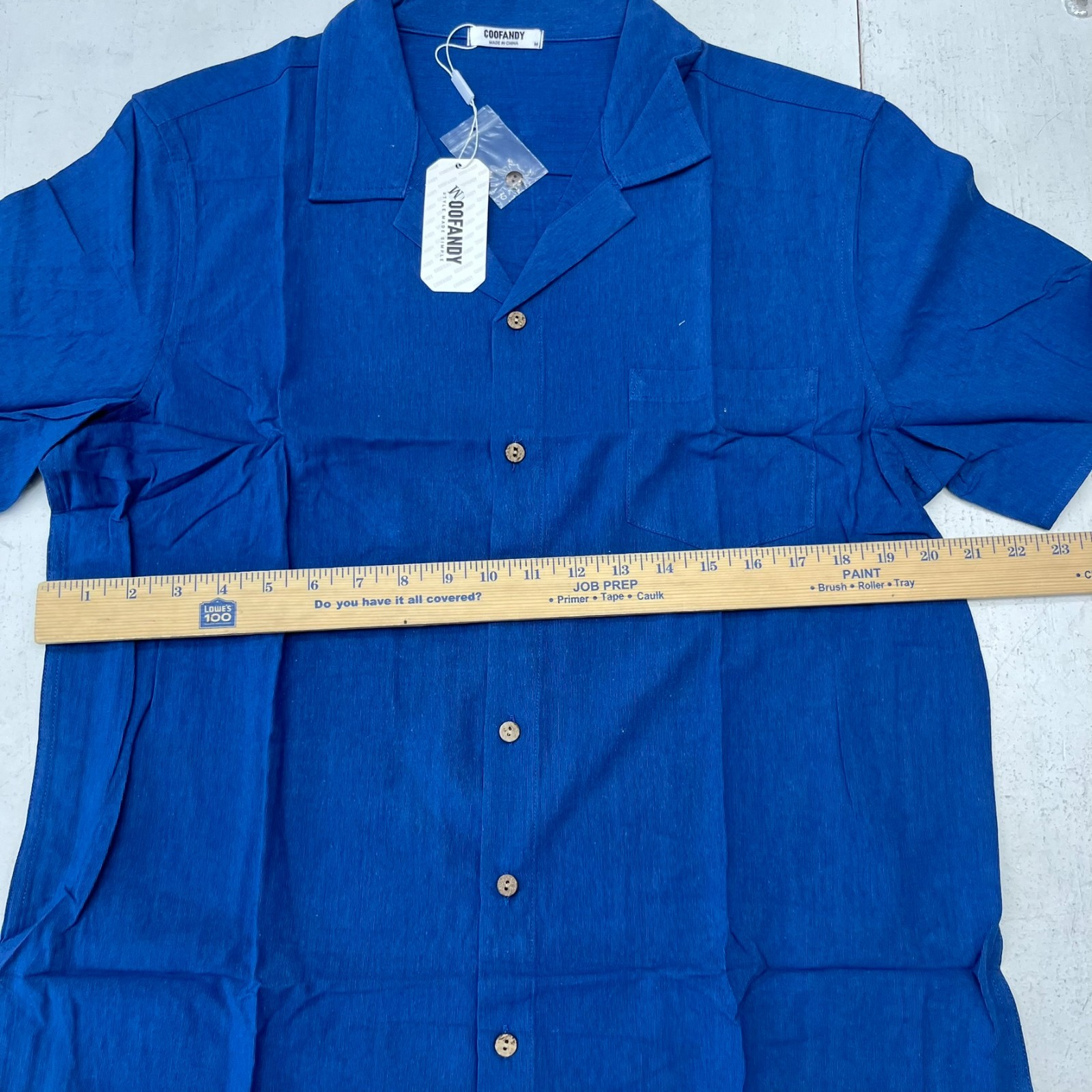 CooFandy Blue & White 2 Piece Linen Beach Outfit Men's Size Medium NEW image 7