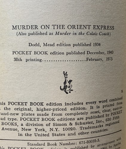 Murder On The Orient Express by Agatha Christie - vintage 1975 mystery tie-in pb - Picture 6 of 6