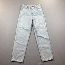 American Eagle Jeans Womens 8 Light Wash Highest Rise Baggy Straight Strigid