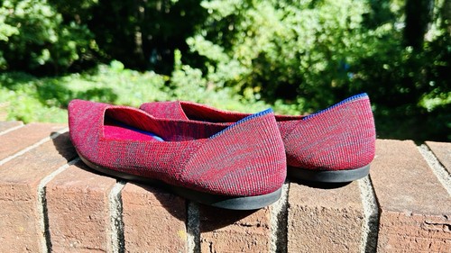 Ballerine Rothys The Point donna W9 rosso maglia tessuto casual comode scarpe - Foto 8 di 8
