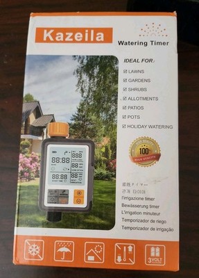 Kazeila Automatic Water Timer Programmable Irrigation LCD Display Black New