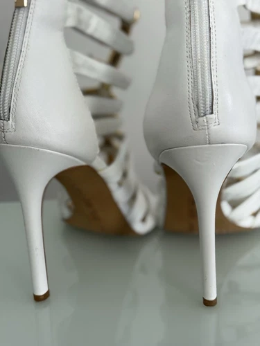 Vince Camuto Women's White/Gold Caged Gladiator Dress Stiletto/Heels Size: 8 1/2 - Imagen 7 de 15