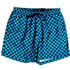 INC Patterns Mens Zane Quick-Dry 5" Swim Trunks Blue Checker - Large $50