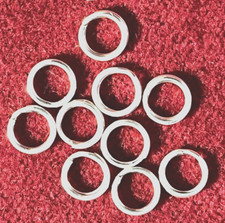  Srebro szterlingowe, pierścień dzielony 6 mm, 925, średnica zewnętrzna 6 mm, 10 sztuk