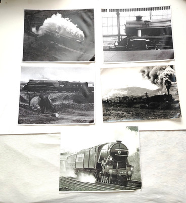 5x Vintage LNER Dampflok große Ausstellung Fotoabzüge 28x36cm Studio gestempelt