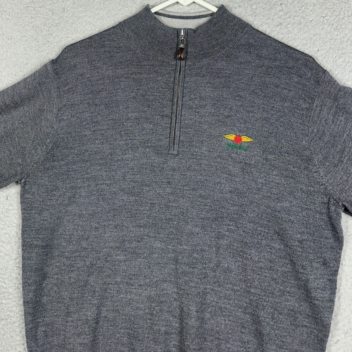 NEW Peter Millar Merino Wool Silk Sweater Mens Small Grey