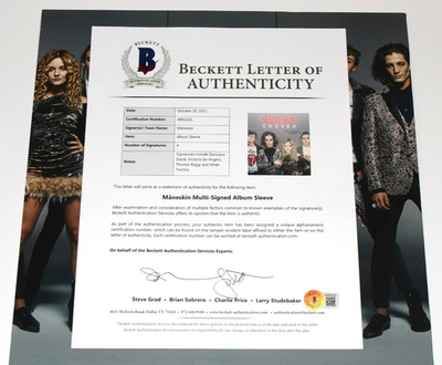 MANESKIN BAND SIGNED 'CHOSEN' ALBUM VINYL RECORD x4 BECKETT COA