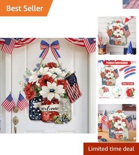Durable 4th of July Door Decoration - Welcome Sign with Vibrant Colors