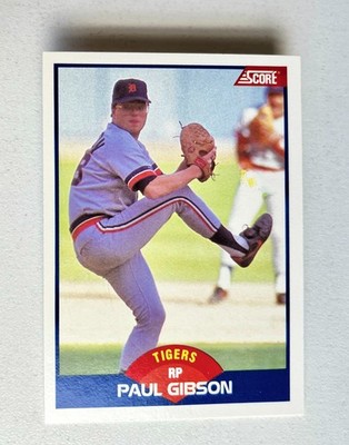 1989 Score Paul Gibson #595 Whiteout Visible YELLOW Arm ERROR P4 Rare Variation