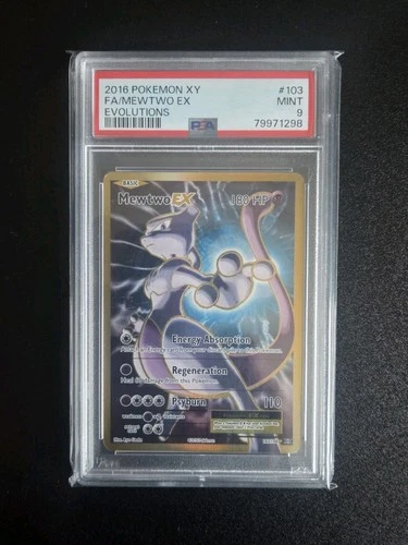 2016 Pokemon XY Evolutions Mewtwo EX Full Art Holo 103/108 PSA 9