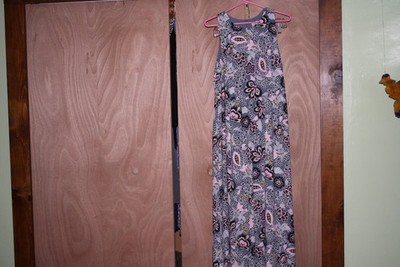Loft women's size 8 long floral print sleeveless dress