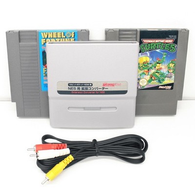 16Bit Pocket NES to SNES/SFC Plug-Through Adapter: 2 Games & Cable, Used, Rare