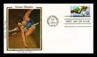 US COVER SUMMER OLYMPICS HIGH JUMP AIR MAIL FDC COLORANO SILK CACHET
