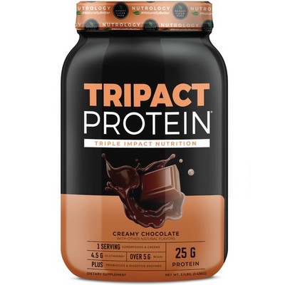 Nutrology TRIPACT Protein Powder - 7-in-1 Meal Replacement Shake with Grass F...