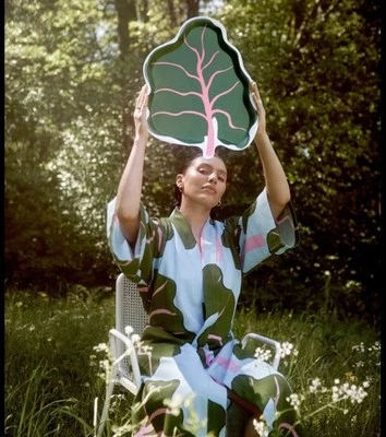 Rare New Limited Edition Ikea x Marimekko Lovely Shaped Rhubarb Leaf Tray Bastua - Image 1 of 4