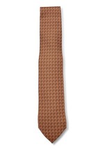 Herm s Orange Printed Silk Tie - WGACA