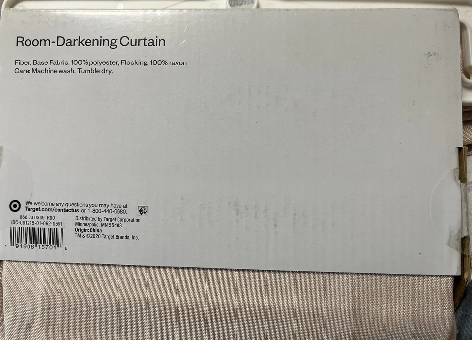 x2 Room Essentials Room Darkening Curtain 63" Blush Rod Pocket - Image 4 of 4