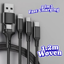 Multi Charging Cable 3 in 1 Multiple USB Fast Charger For iPhone Type C Micro