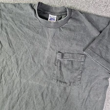 Vintage BVD Shirt Mens XL Black Pocket Tee Made USA Single Stitch 90s Soft