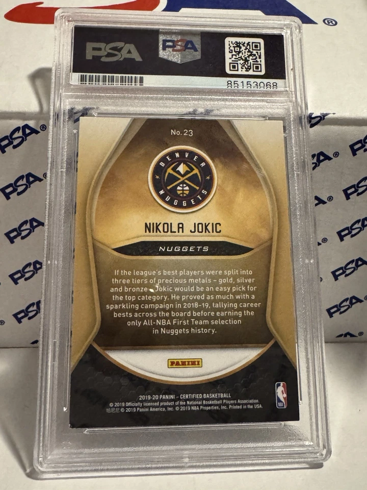 NIKOLA JOKIC SIGNED 2019-20 PANINI CERTIFIED GOLD AUTO PSA DNA 9 AUTHENTIC NBA - Image 2 of 2