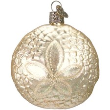 Old World Christmas Glass Blown Ornament for Christmas Tree, Sand Dollar