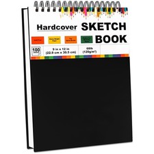 Sketch Book, 9"x 12" Spiral Bound Art Sketchbook,100 Sheets Sketch Pad 68lb...