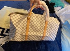 Louis Vuitton Damier Azur Duffle Bag with Bei...