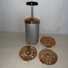 Cookie Press Mirro 3 Dial Plates Design Vintage Retro Style Baking, Very Clean!