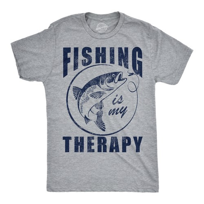 #ad #ad Mens Funny T Shirts Fishing Is My Therapy Sarcastic Fish Graphic Novelty Tee for $5.00