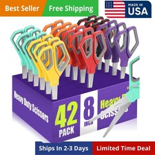 42Pack 8" Scissors All Purpose, Heavy Duty Scissors with Ultra Sharp Blades C...