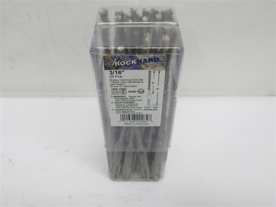 Rock Hard JSDSB-465, 3/16'' x 6'' Rotary Hammer Drill Bit, SDS Plus, 25 Pack