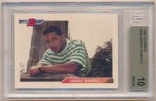 MANNY RAMIREZ 1992 BOWMAN #532 RC ROOKIE CARD CLEVELAND INDIANS BGS 10 PRISTINE. rookie card picture