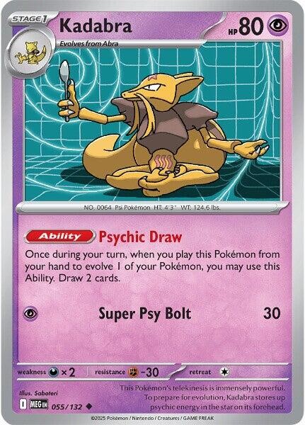 Kadabra MEG 055/132 Pokémon ME01: Mega Evolution Uncommon EN NM