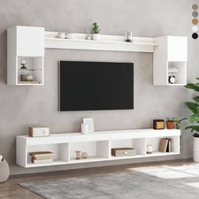 6 Piece TV Wall Units with LED Modern Floating TV Unit Wall Mounted TV Cabinet
