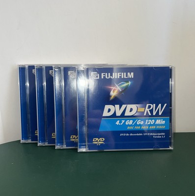 Fujifilm DVD-RW NEW SEALED (4), 4.7 GB, Go120 Min,Re-recordable,For Data & Video