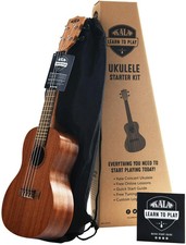 KALA-LTP-C Concert Learn To Play Ukulele Starter Kit - Light Mahogany Stain