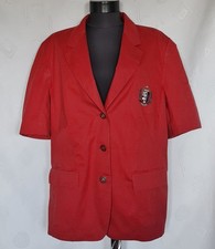 ITALY JACKET AUTHENTIC WEEKEND BY BASLER RED COTTON WOMENS BLAZER US 16 EU 44