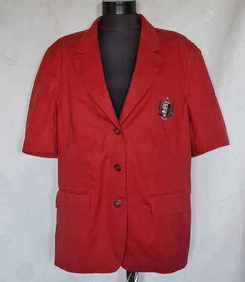 ITALY JACKET AUTHENTIC WEEKEND BY BASLER  RED COTTON WOMENS BLAZER US1 6 EU 44