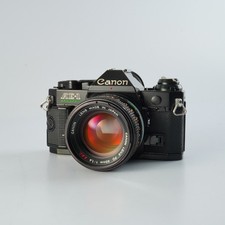 EXCELLENT 【SERVICED & TESTED】 Canon AE-1 Program Black + FD 50mm F/1.4 S