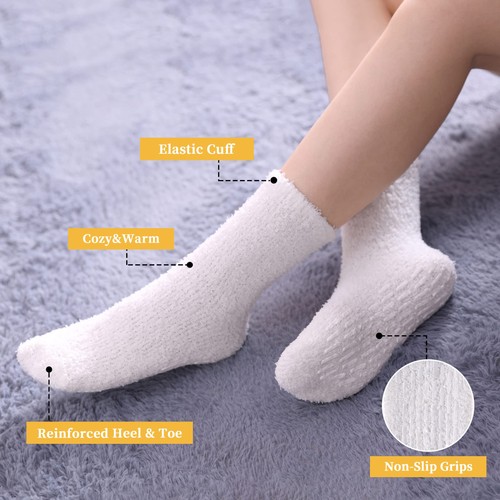 Non Slip Socks for Women Winter Warm Cozy Fuzzy Slipper Socks Soft Fluffy Hos... - Picture 2 of 6