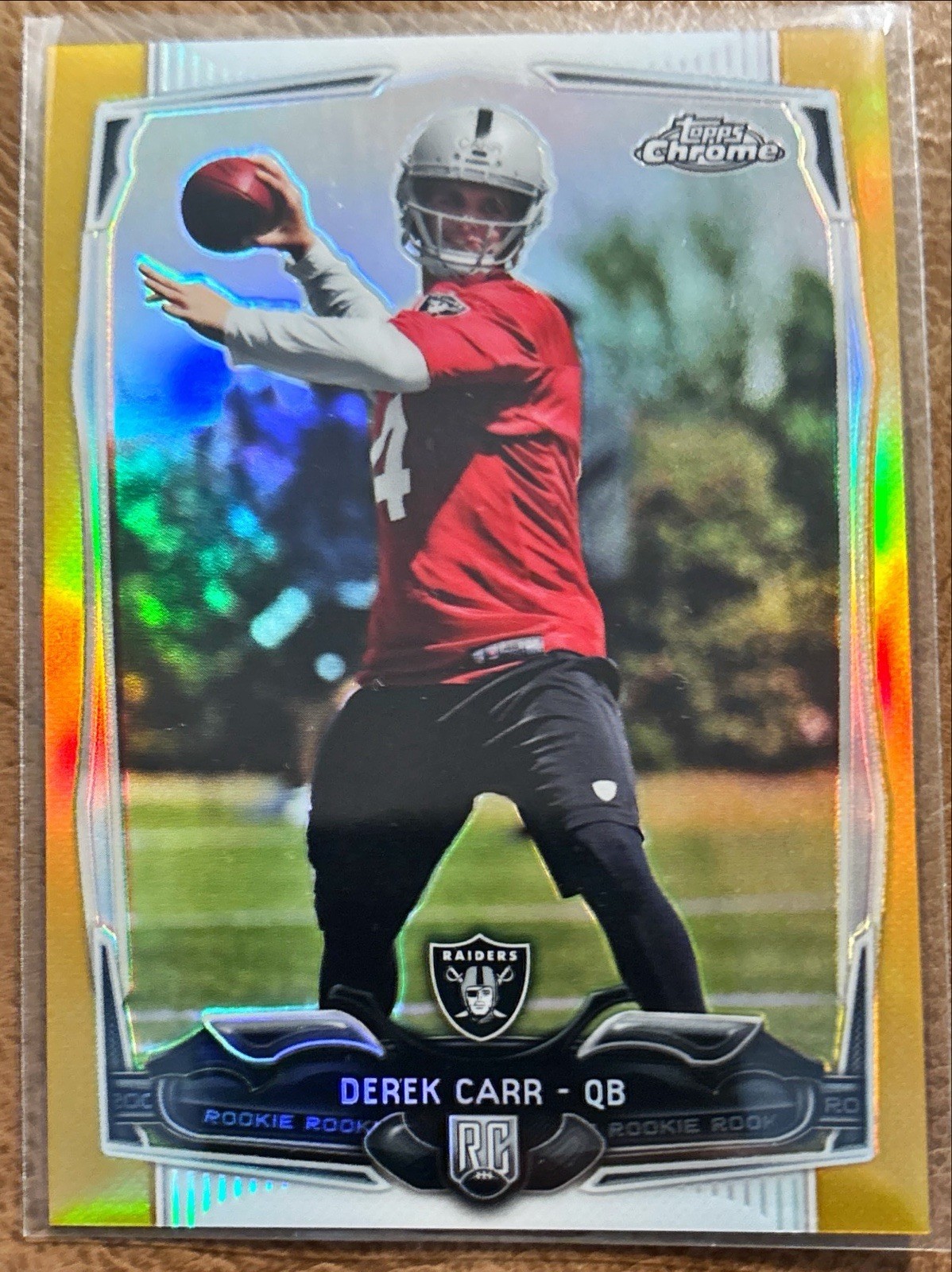 2014 Topps Chrome - Derek Carr #115 Gold Refractor /50 (RC)