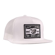 Lazy J Ranch White Fort Worth Classic Five Panel Trucker Hat - Adjustable Uni...