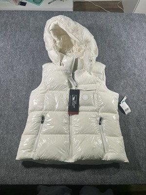 The Recycled Planet Company Womens XXL White Nanook Faux Fur Puffer Vest $225