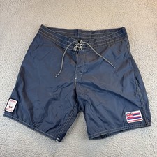 Birdwell Beach Britches Mens 36 Blue Board Shorts Trunks Surfing Swimming Flag