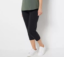 Denim  Co. Petite Active French Terry Crop Pant Black PL A475901