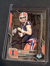 Luke Altmyer 2025 Bowman University Chrome Signed Illinois Fighting Illini