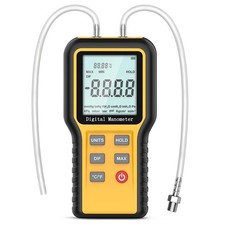 Dual-Port Digital Manometer HVAC Gas Pressure Tester, Air Pressure Gauge, 12 Uni