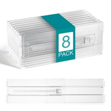 Sorbus 8 Pack Adjustable Drawer Dividers, Clear Expandable Drawer Organizers