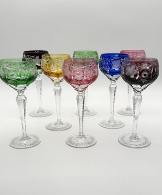 Nachtmann Traube AJKA Marsala Crystal Cut 8.25'' Tall Hock Wine Glasses Set Of 8